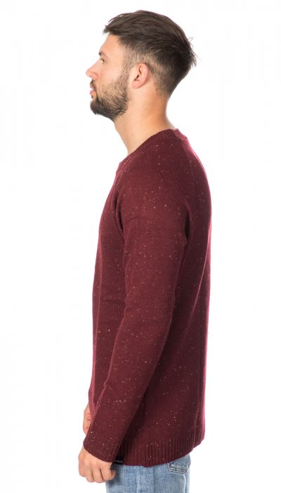 Burgundy fleck soft touch knitted sweater